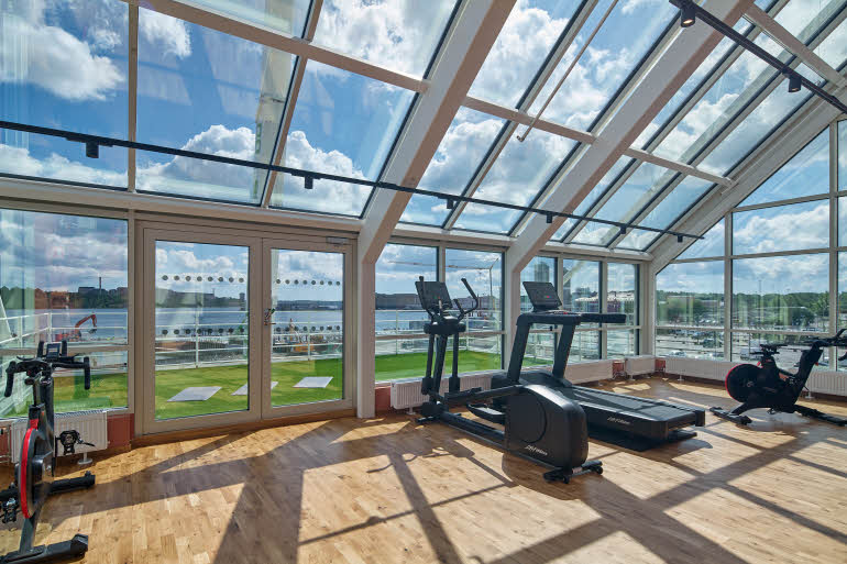 gym at scandic sodra kajen in stockholm