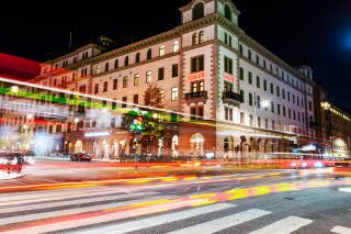 Exterior night time Scandic Grand Central