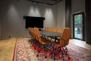 meeting room with boardroom style at scandic sjolyst in oslo norway