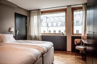 Standard room window Scandic Anglais in Stockholm