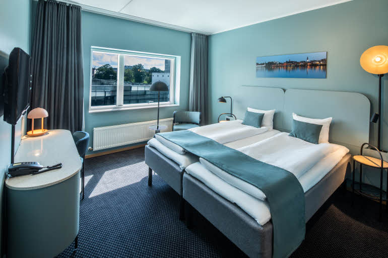 twin room at scandic aalborg city in denmark