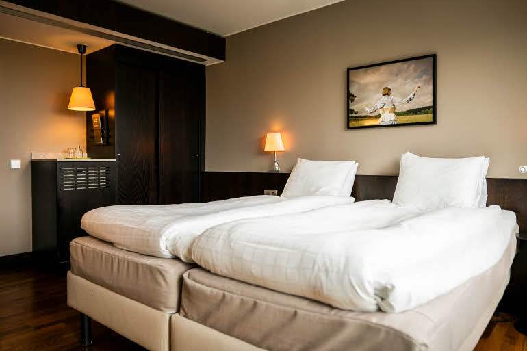 Bed in Superior room at Scandic Anglais in Stockholm