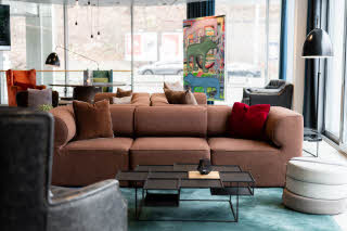 lobby at scandic vulkan in oslo
