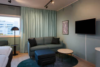Sofa of Superior Twin room at Scandic Helsfyr in Norway
