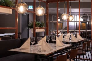 restaurant area at scandic rovaniemi city in finland