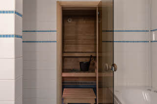 master suite sviitti kylpyhuone sauna scandic pasila hotelli helsinki suomi