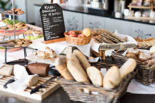 Bread on breakfast buffet