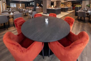 round table at restaurant at scandic harstad in norway