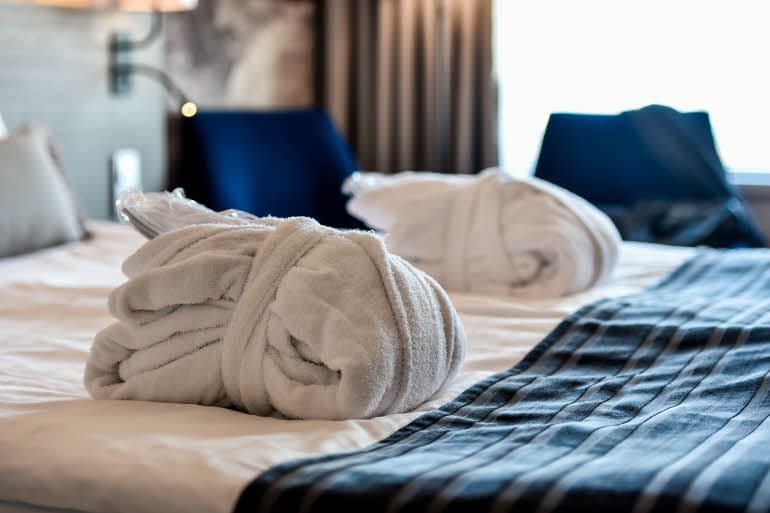 Bathrobes on the bed