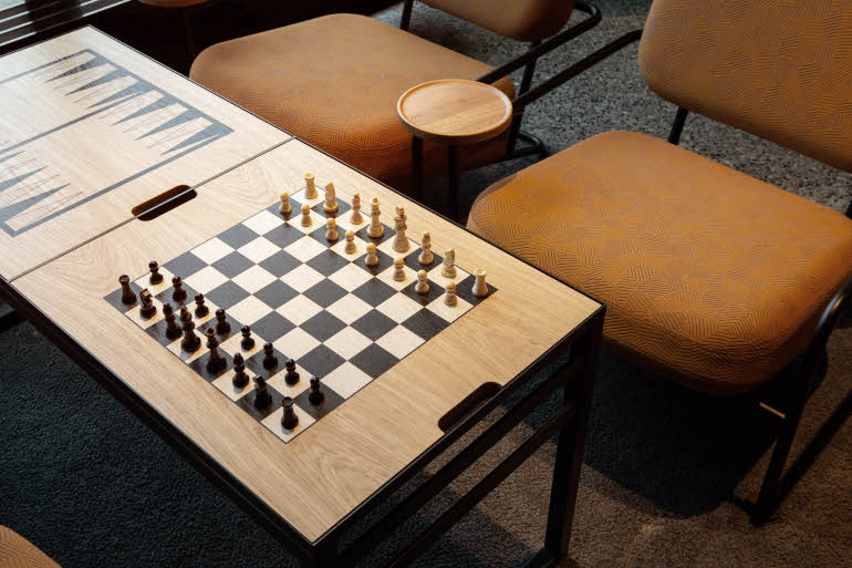 table chess at bar haik at scandic voss in norway