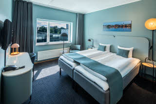twin room at scandic aalborg city in denmark