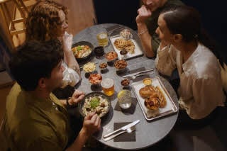 Friends having breakfast at Scandic Go