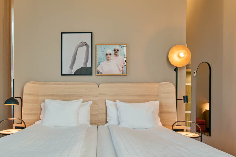 bed in superior family room at scandic kiruna