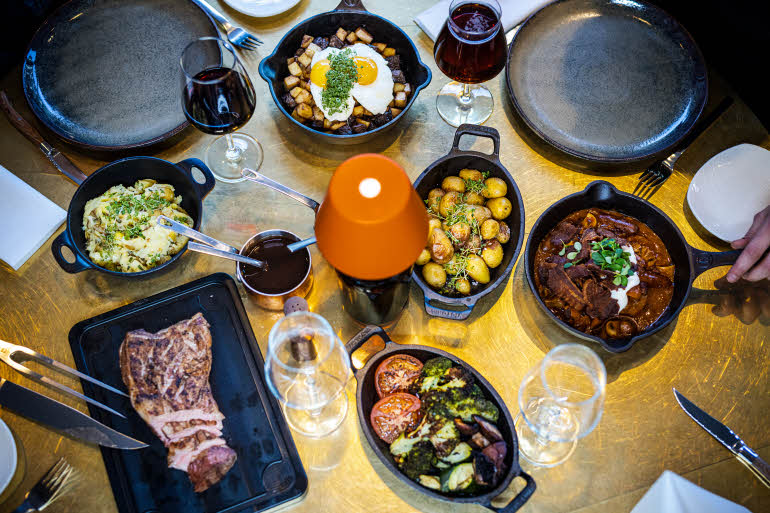 restaurant stoberiet table food at scandic sydhavnen in copenhagen denmark