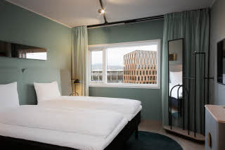 Bed of Standard twin room of Scandic Helsfyr in Norway