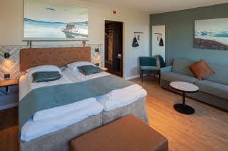 bed and sofabed in family room at scandic harstad