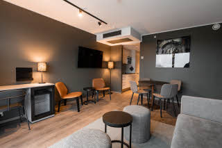 living room in studio for three at scandic vulkan in oslo 