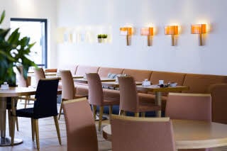 Restaurant tables chairs Scandic Aalborg City