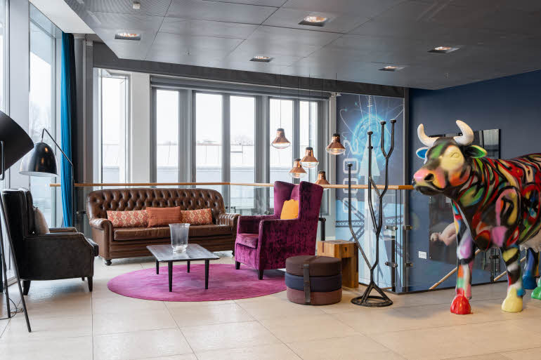 lobby at scandic vulkan in oslo