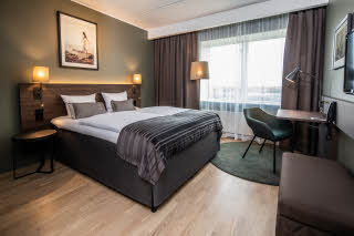 double bed in room family standard at scandic kolding in denmark