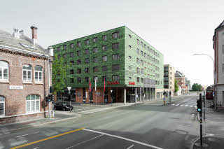 facade at scandic solsiden in trondheim
