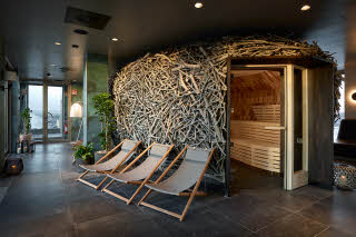 The Nest spa with sauna and chairs Downtown Camper by Scandic