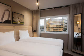 Bed of Standard twin room of Scandic Helsfyr in Norway