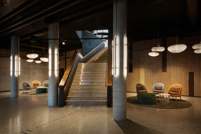 conference lobby of scandic voss in norway