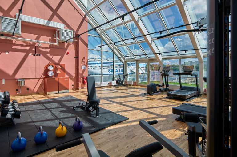 gym at scandic sodra kajen in stockholm