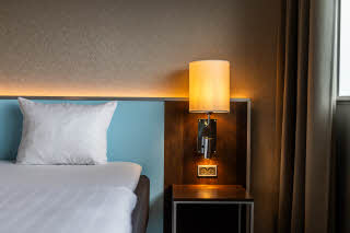 bed side lamp in superior room at scandic sluseholmen in copenhagen