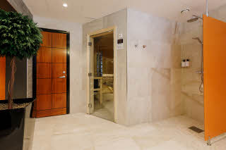 Dressing room outside sauna